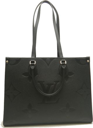 Louis Vuitton Noir Leather Tote Bag (Pre-Owned)