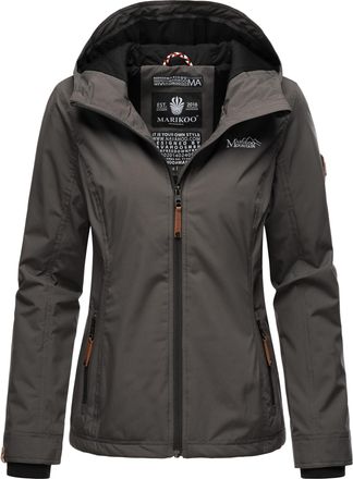 Marikoo dames overgangsjas lichtgewicht water- en windafstotend met capuchon antraciet