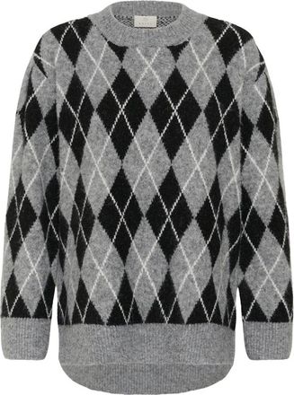 Kaffe Truien & Vesten, Dames, Grijs, XL, KAgrith Argyle Pullover