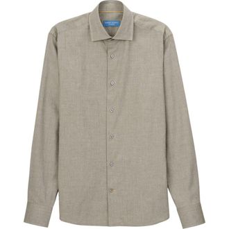 Robert Talbott Reynolds Ultra Light Weight Brushed Herringbone Shirt in Olive at Nordstrom, Size Xx-Large