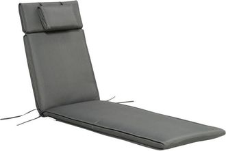 OUTSUNNY Garden Sun Lounger Chair Cushion ONLY Reclining Relaxer Indoor Outdoor Grey