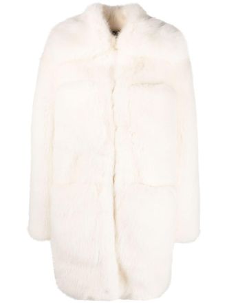 Dsquared2 faux-fur oversized coat - White