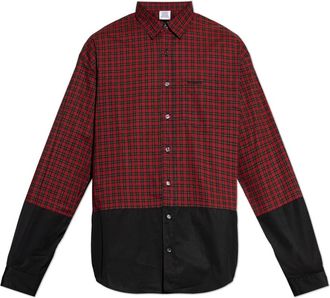 VETEMENTS Split Shirt - Heren - Casual Overhemden - Rood - M - Katoen - Overhemden