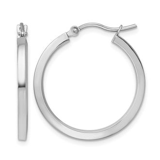 Diamond2Deal 10k Gold 2mm Square Tube Hoop Earrings