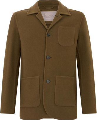 Herno Jas in gemengde wol - Heren - Zomerjassen - Bruin - XL - Wol - Jassen
