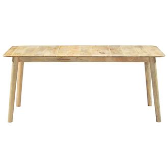 Berkfield Home Dining Table 180x90x76 cm Solid Mango Wood in Natural | Size: 180 x 90 x 76 cm
