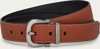 Ferragamo Men Reversible and adjustable Gancini belt Brown