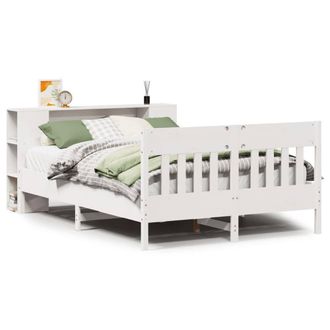 Berkfield Home Bookcase Bed without Mattress White 160x200cm Solid Wood Pine | Size: 160x200 cm