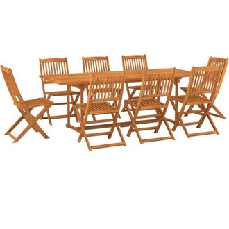 vidaXL Set Comedor De Jard&iacute;n 9 Piezas Madera Maciza Acacia 220x90x75cm Vidaxl