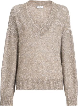 Brunello Cucinelli Dazzling texture sweater in Light Brown at Nordstrom, Size Xx-Small Eu