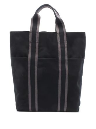 Herm&egrave;s 2000s Fool medium striped canvas tote bag - women - Canvas - One Size - Black