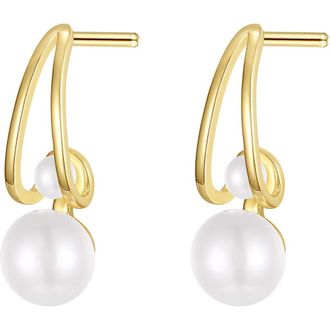 Lafonn Cultured Freshwater Pearl Drop Earrings in White at Nordstrom Rack