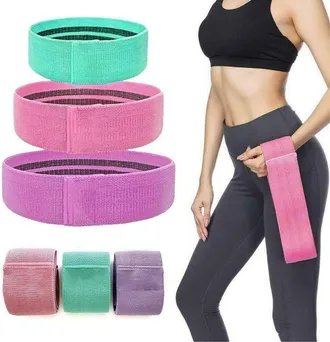 Trade Shop Trade Shop - 3 Fasce Elastiche In Stoffa Per Esercizi Fisici Joga Ginnastica Palestra 25x5 Cm