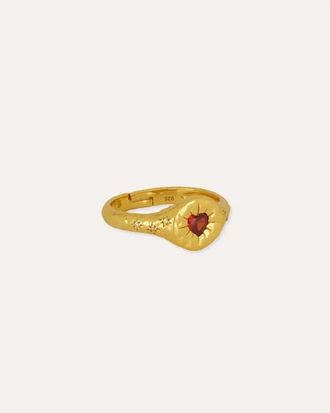 Ottoman Hands Garnet Heart Ring in Gold at Nordstrom