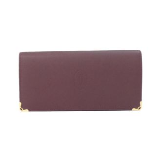 Cartier Must Bordeaux Leather Long Wallet (Bi-Fold) (Pre-Owned)