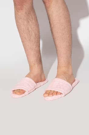 Versace Cotton Slippers With Logo, Mens, Pink