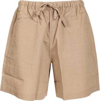Maison Kitsun&eacute; Striped Shorts - female - Maison Kitsun&eacute; - Casual Shorts - Beige - 2XS - Shorts