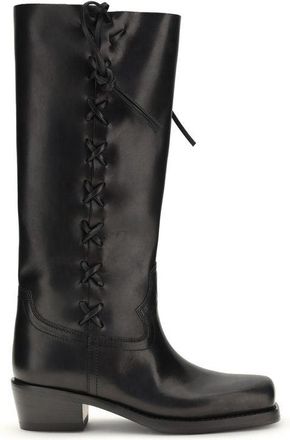 PARIS TEXAS Calf Leather Bos Taurus Lace-Up Womens Boots