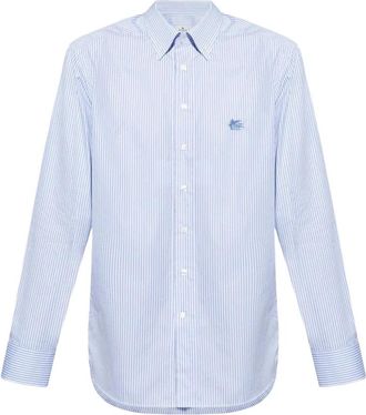 Etro Roma Shirt - Heren - Casual Overhemden - Blauw - 3XL - Katoen - Overhemden