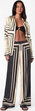 Nicholas Iris Shirt in Ivory Black Scarf Print at Nordstrom, Size X-Small