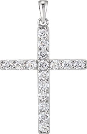 Diamond2Deal 14k Gold 1/4ct Lab-Grown Diamond Cross Pendant