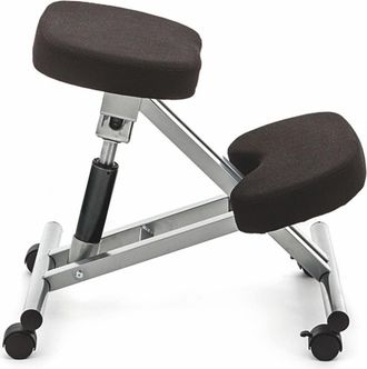 Oresteluchetta Taburete ergon&oacute;mico regulable tejido negro 55/65x46x50 cm