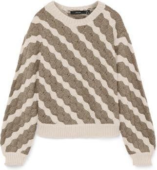 Vero Moda Bubly Crewneck Sweater in Birch at Nordstrom Rack, Size X-Large