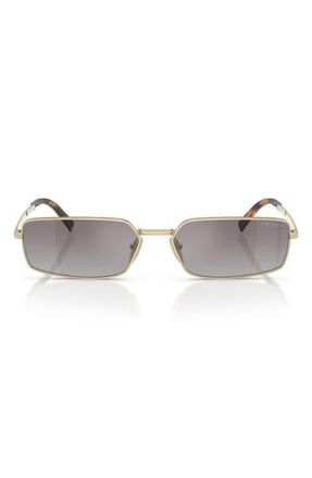 Prada 59mm Rectangular Sunglasses in Pale Gold /blue Mirror Silver at Nordstrom