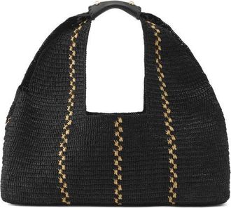 Helen Kaminski Euphoria Raffia Tote in Charcoal/Natural at Nordstrom