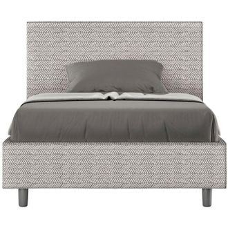ITYhome Letto una piazza e mezza rivestito in Tessuto Aragona - adele - Tipologia Letto: Senza Rete - Dimensione Rete: 120x200 - Colore: Bianco