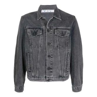 Off-white FW21 Denim Jacket Slim Fit Version Gray OMYE054F21DEN0030601