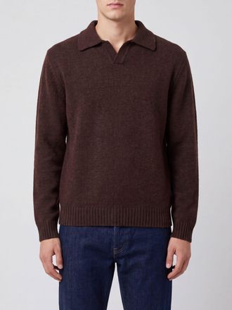 Aspesi Polo in maglia di lana a maniche lunghe con colletto classico