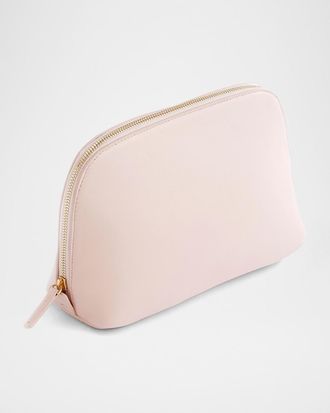 Royce Leather Monogrammed Large Leather Cosmetic Bag