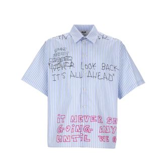 Msgm Msgm, Heren, Overhemden, Blauw, Maat: M Katoen