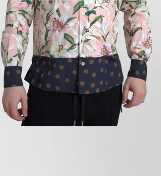 Dolce & Gabbana cotton polka dot floral print shirt