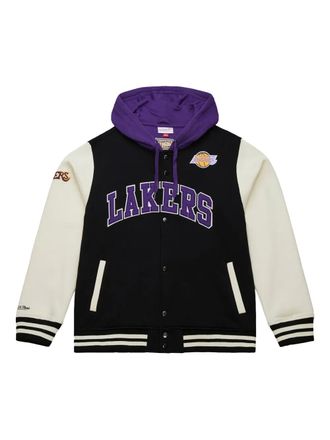 Mitchell & Ness x Los Angeles Lakers Courtside fleece bomber jacket - Black