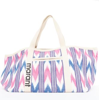 Isabel Marant Darwen print graphic canvas logo tote bag