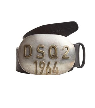 Dsquared2 Brown Logo Buckle Solid Belt