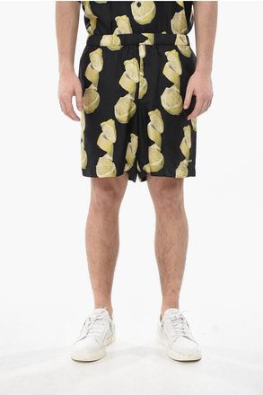 Givenchy Shorts LEMON in Seta con Elastico in Vita taglia 44