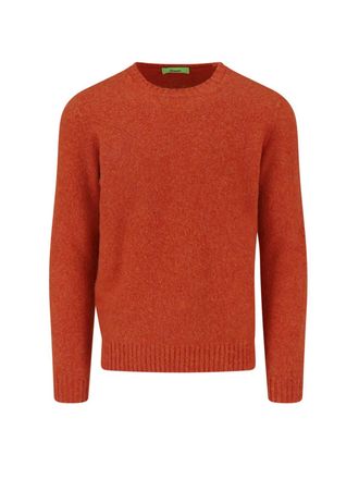 Drumohr Orange Crewneck Lambswool Sweater