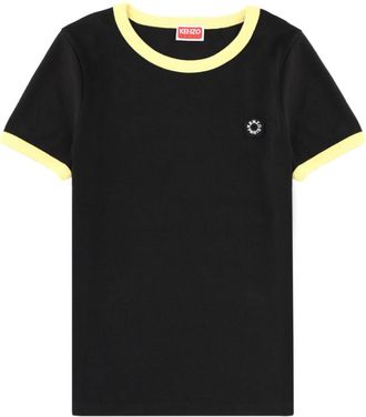 Kenzo Black Solid Round Neck T-Shirt