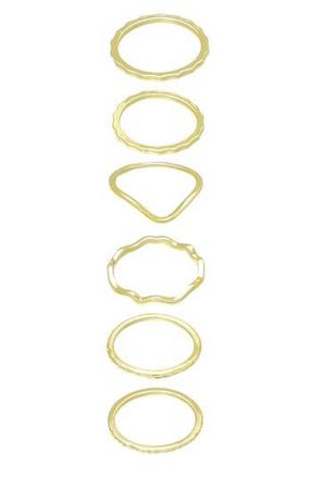 Adornia Set of 6 Assorted Stacking Rings in Gold at Nordstrom Rack, Size 8