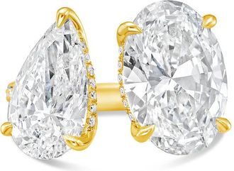 Diana M. Jewels 14KT YELLOW GOLD 2 STONE LAB GROWN DIAMOND FASHION RING WEIGHING 3.00 CTS TW