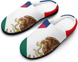 Generic Texas State Mexican Flag Cotton Slippers for Women Indoor Outdoor Slipper Slip-On Memory Foam Home Shoes