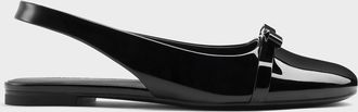 Charles & Keith Dorian Patent Bow Slingback Flats