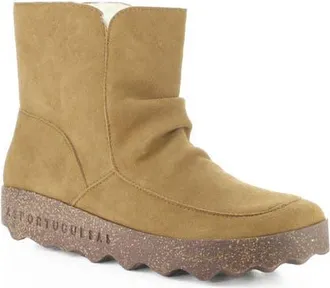 FLY London Cuff Faux Shearling Bootie in 009 Tobacco at Nordstrom, Size 37