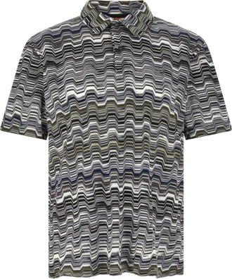 Missoni Zig Zag Jacquard Polo Shirt - Heren - Polos - Veelkleurig - S - Katoen - Tops