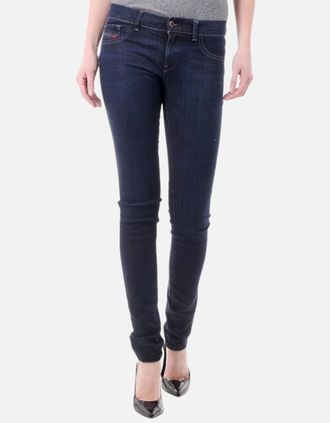 Diesel Womens DIESEL LIVIER 0860N Womens Skinny Jeans Super Slim Fit Jegging Stretch Blue Pant - Navy - Size: 32in/6