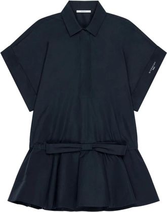 Givenchy Vestido camisero corto de popelina con lazo - Dresses - Mujer - Azul - S