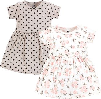 Hudson Baby 2Pk Dress in Neutral Pink Floral at Nordstrom, Size 12-18M